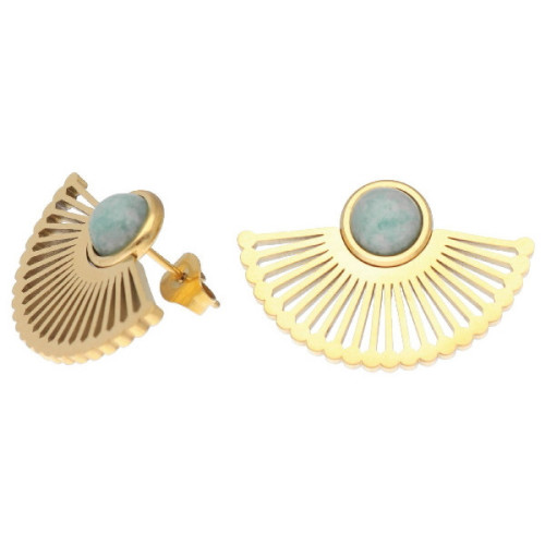 Pendientes acero y amazonite - SHA206A