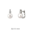Pendientes plata perla natural - 162-PEN-P197O