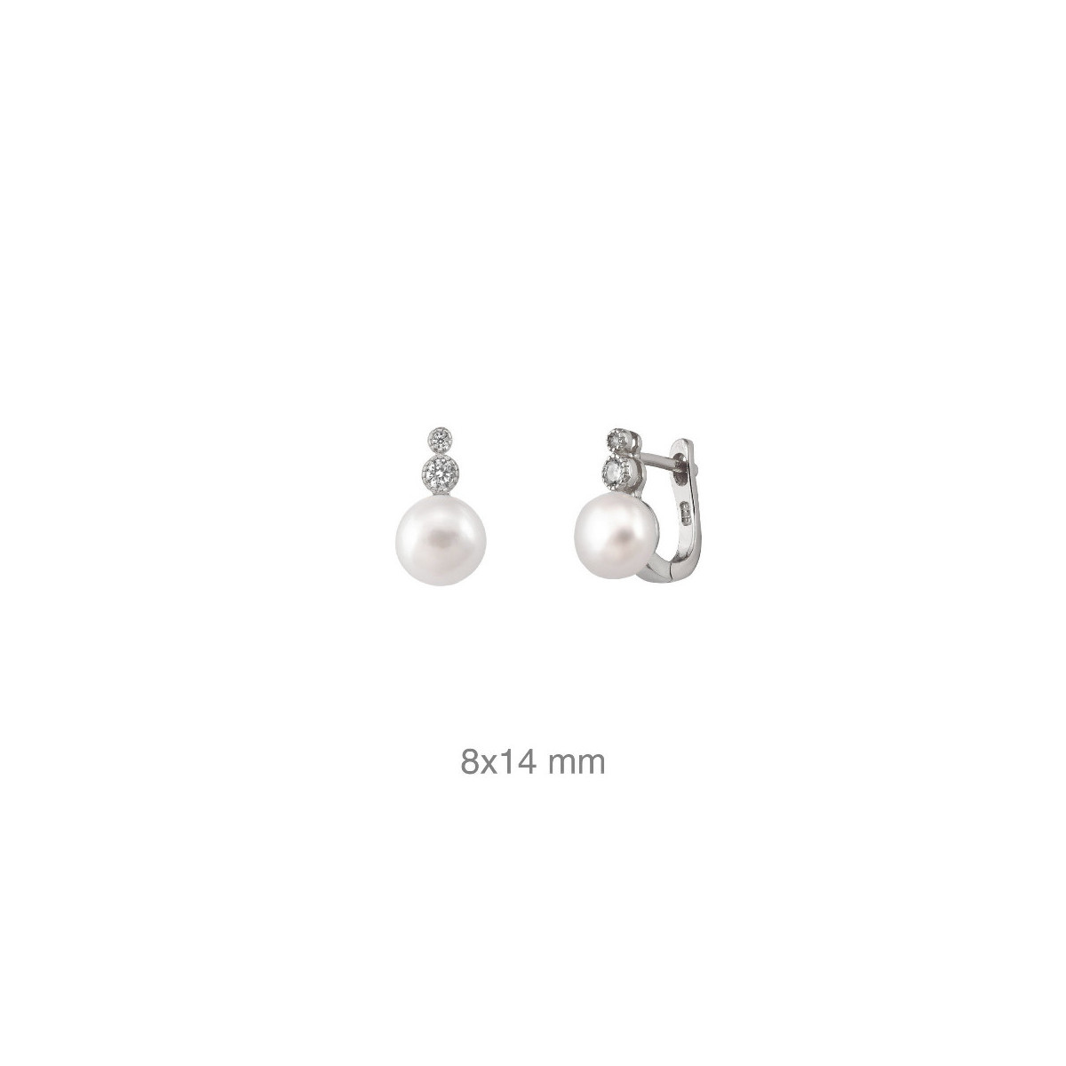 Pendientes plata perla natural - 162-PEN-P197O