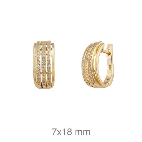 Pendientes plata chapada circonitas - 162-PEN-P197J