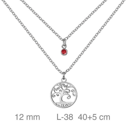 Colgante plata doble Arbol de la vida - 144-GAR-P106E