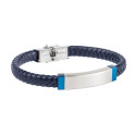 Pulsera piel trenzada azul