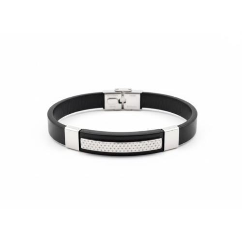 Pulsera acero y piel