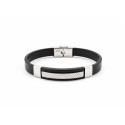 Pulsera acero y piel Pulsera acero y piel