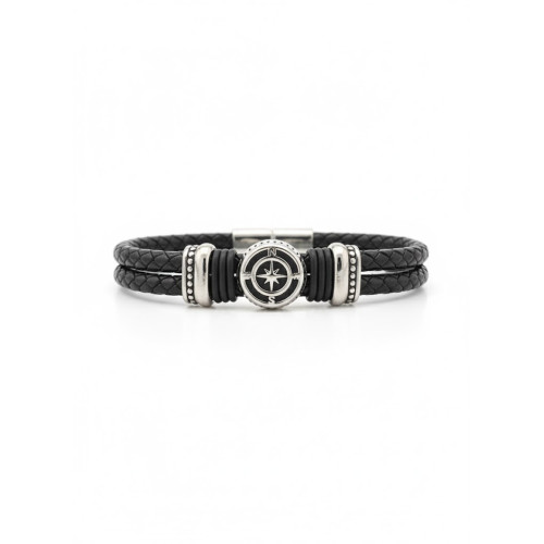 Pulsera acero y piel