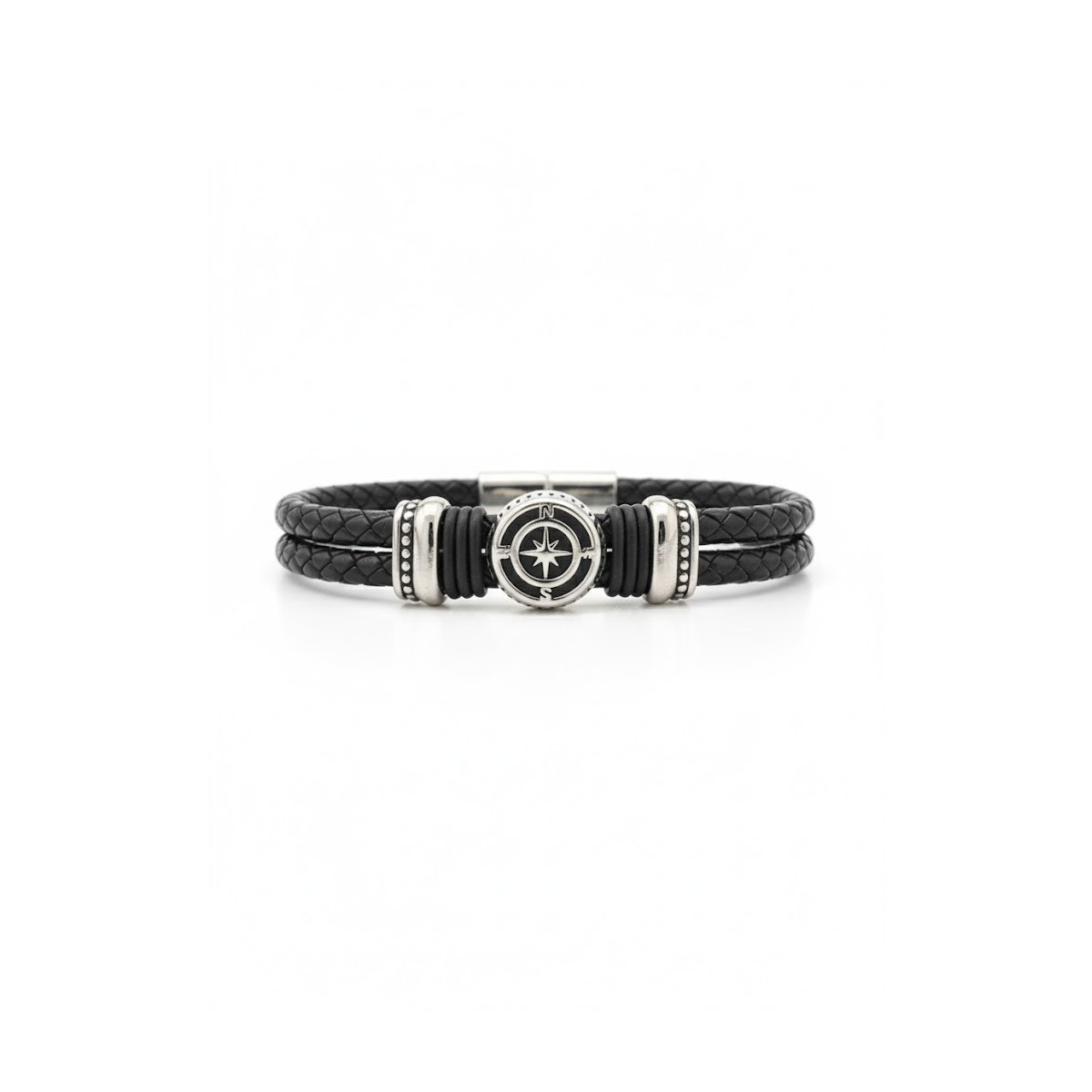 Pulsera acero y piel Pulsera acero y piel