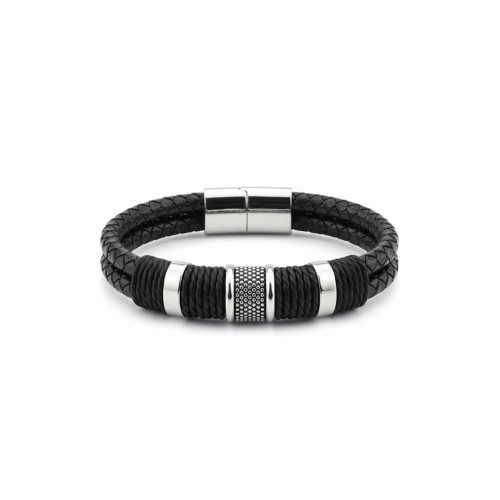 Pulsera piel y acero