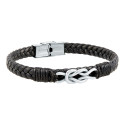 Pulsera piel trenzada negra