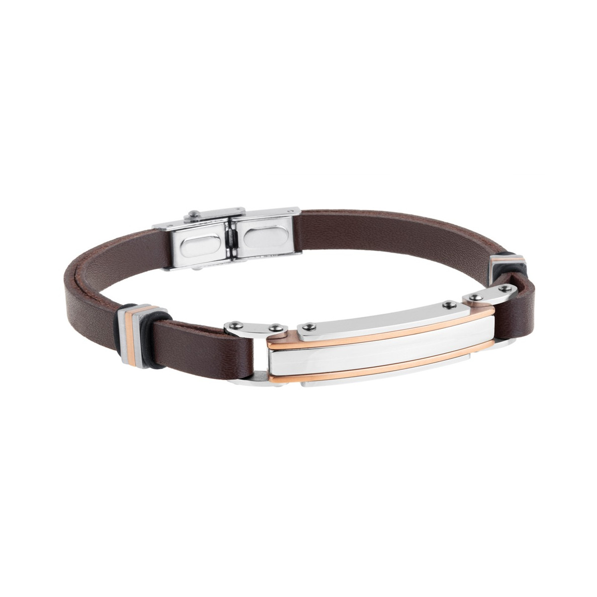 Pulsera piel y acero Pulsera piel y acero