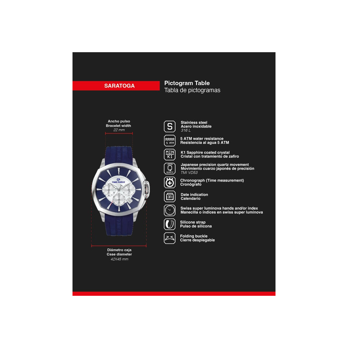 Time Force Saratoga - TF5029M-03